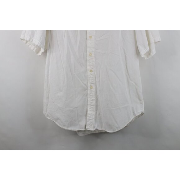 Vtg 90s Chaps Ralph Lauren Mens L Crest Short Sleeve Collared Button Down Shirt - Picture 3 of 12